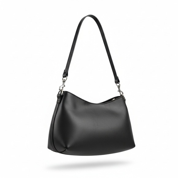 Patricia Nash Handbags - Patricia Nash Black Leather Shoulder Bag‎ Silver Hardware Zip Small Hobo Purse